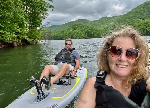 kayaking on lake